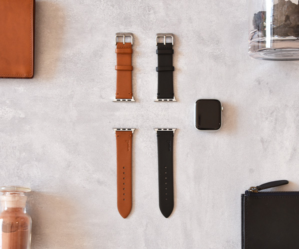 スマートウォッチ レザーバンドL（Apple Watch対応） 45mmサイズ 詳細画像 クロ 20