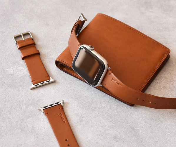 スマートウォッチ レザーバンドL（Apple Watch対応） 45mmサイズ 詳細画像 チャ 21
