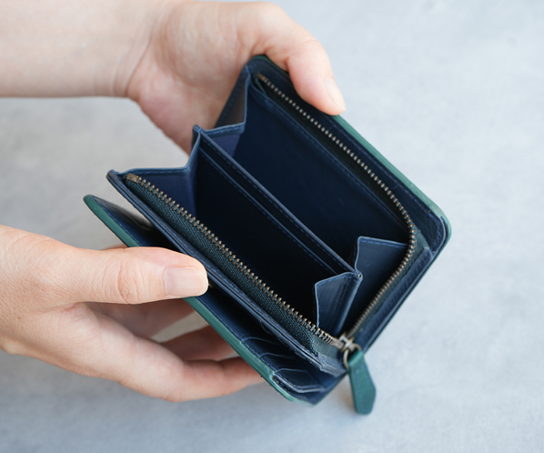 【新色】ダイヤカットワーク　二つ折り財布 詳細画像 ブルーグリーン 21